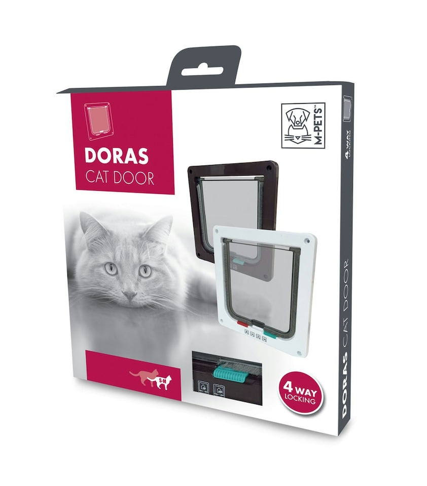 image 1 of M-PETS DORAS Cat Door Brown - 4 way locking