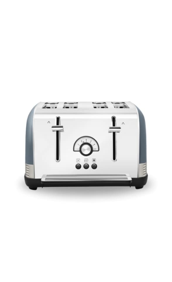 image 1 of Morphy Richards Venture Retro 4 Slice Toaster Basalt | Silver