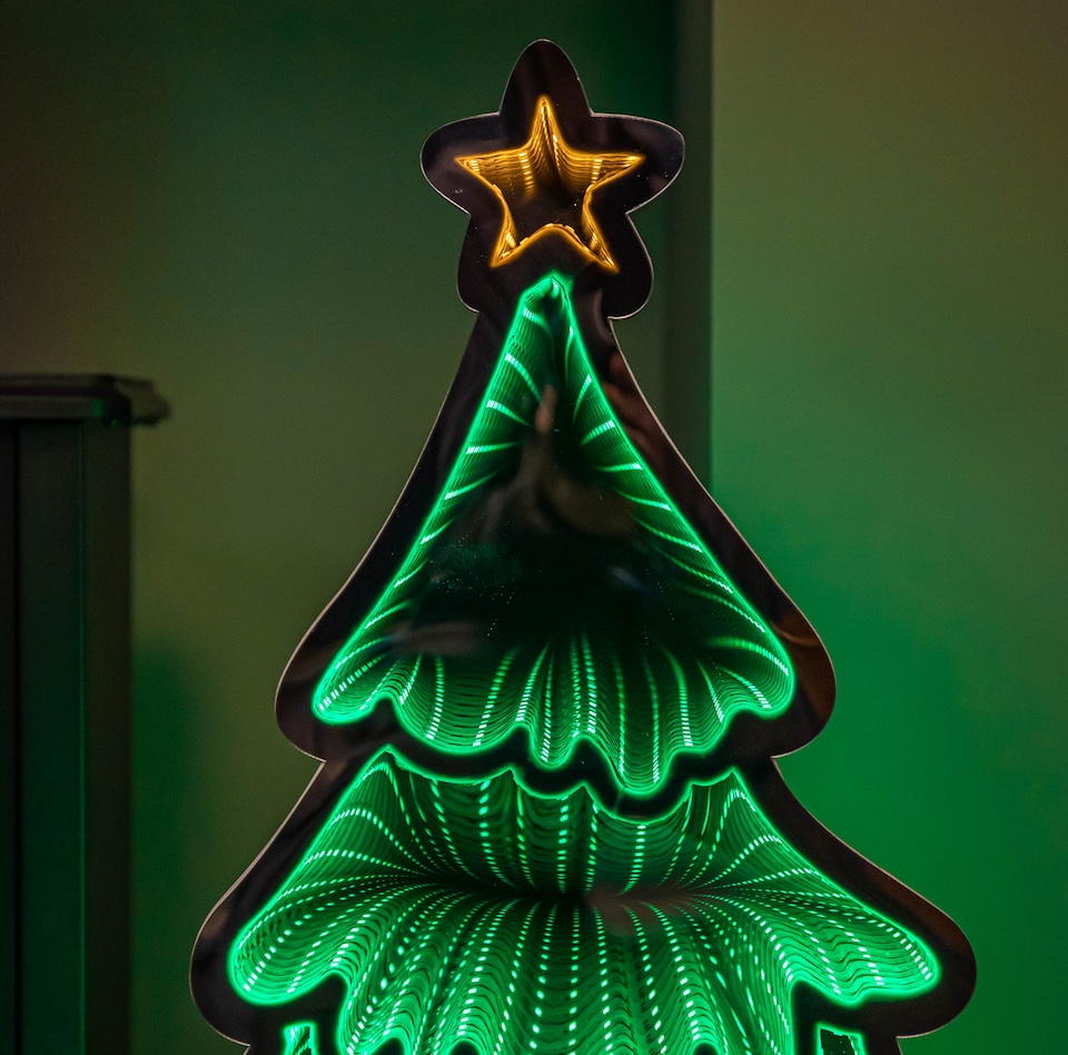 image 1 of 60cm Infinity Standing Christmas Tree on Metal Base with Green LEDs