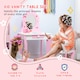 image 3 of ZONEKIZ Kids Vanity Set w Mirror, Drawer, Cute Patterns, for Girls - Pink | Pink | White