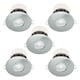 image 1 of Set of 5 Fire Rated LED Bathroom Downlights - Brushed Steel IP65 Recessed Downlights | Chrome | 5