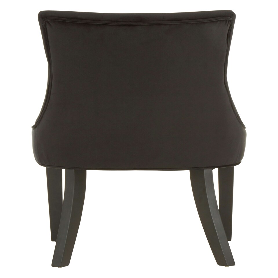 image 1 of Interiors by Premier Black Velvet Chair, Enchanting Sleep Chair, Easy to Assemble Borg Chair, Comfy Dining Chair