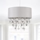 image 2 of Large 40cm Easy Fit Shade in Grey with Acrylic Droplets | Grey | Clear | Large | 1