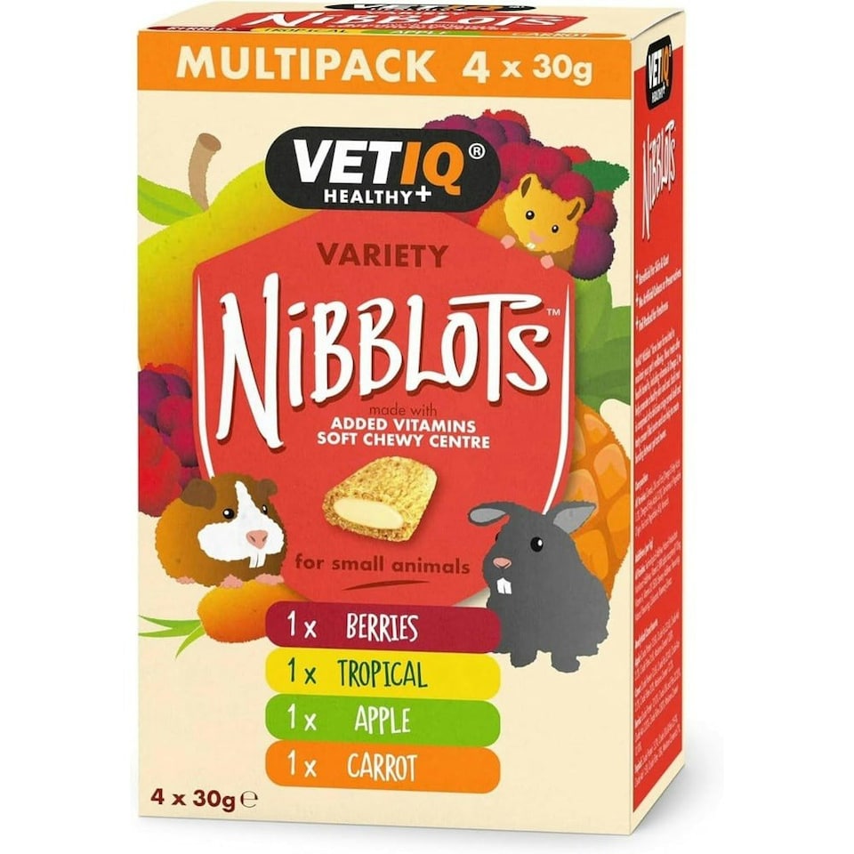 image 1 of VETIQ Nibblots For Small Animals Variety Pack, 4 x 30G