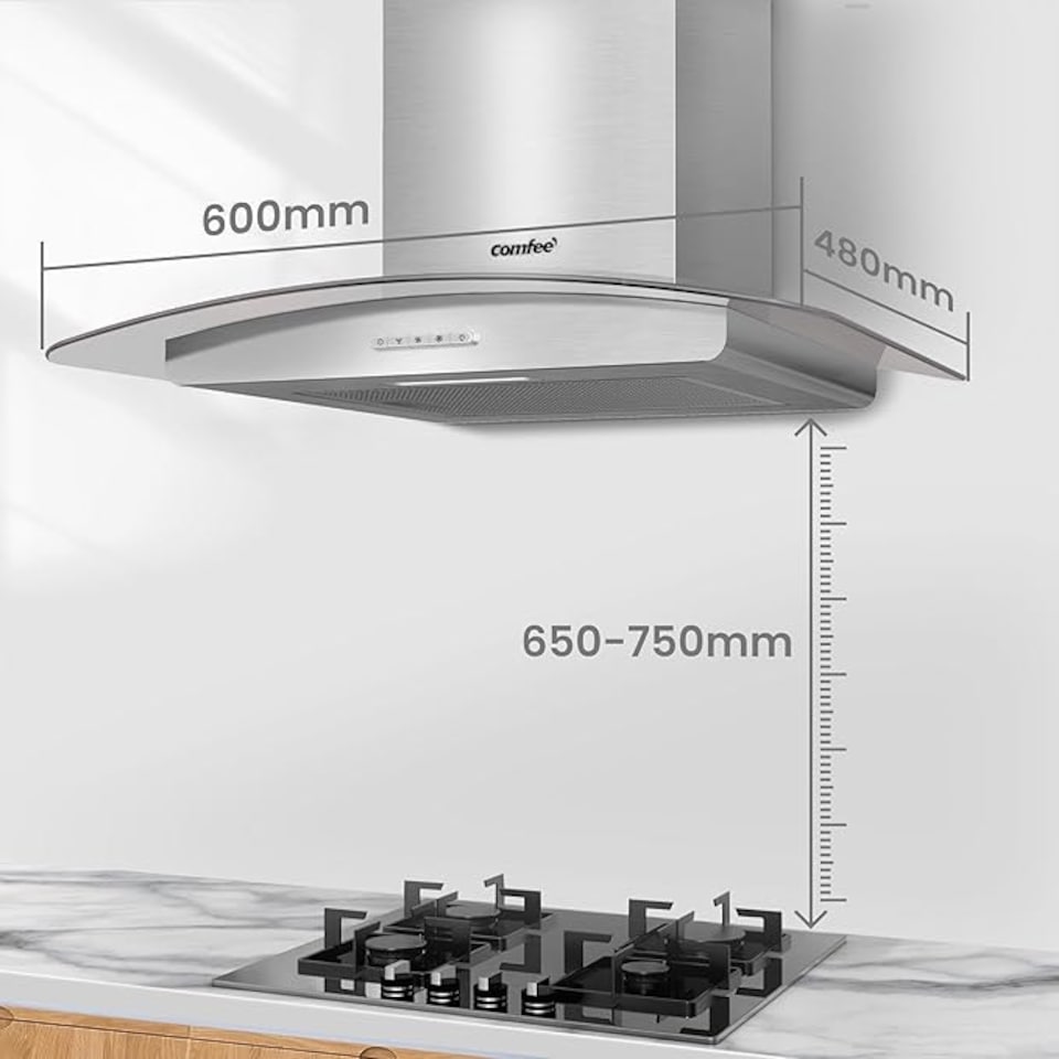 image 1 of Comfee Range Hood Kitchen Extractor with 3-Speed Modes - 60cm