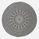 image 1 of Homescapes Outdoor Rug Luxury Waterproof Reversible, For Garden, Round Mandala | Black | Black