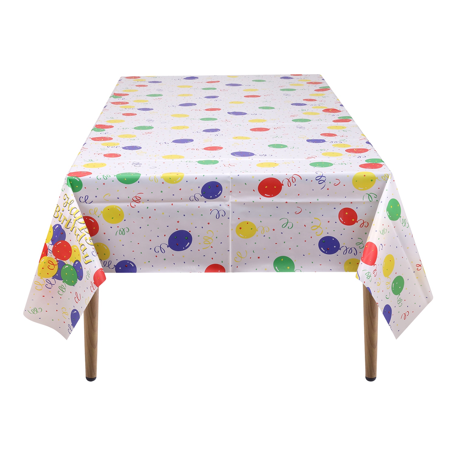 Neel Blue 137cm x 274cm PVC Tablecloth, Dot Confetti Printed Table Cover | Size: 137 cm x 274 cm