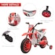 image 5 of HOMCOM 12V Kids Electric Motorbike Ride-On Motorcycle w/ Training Wheels - Red