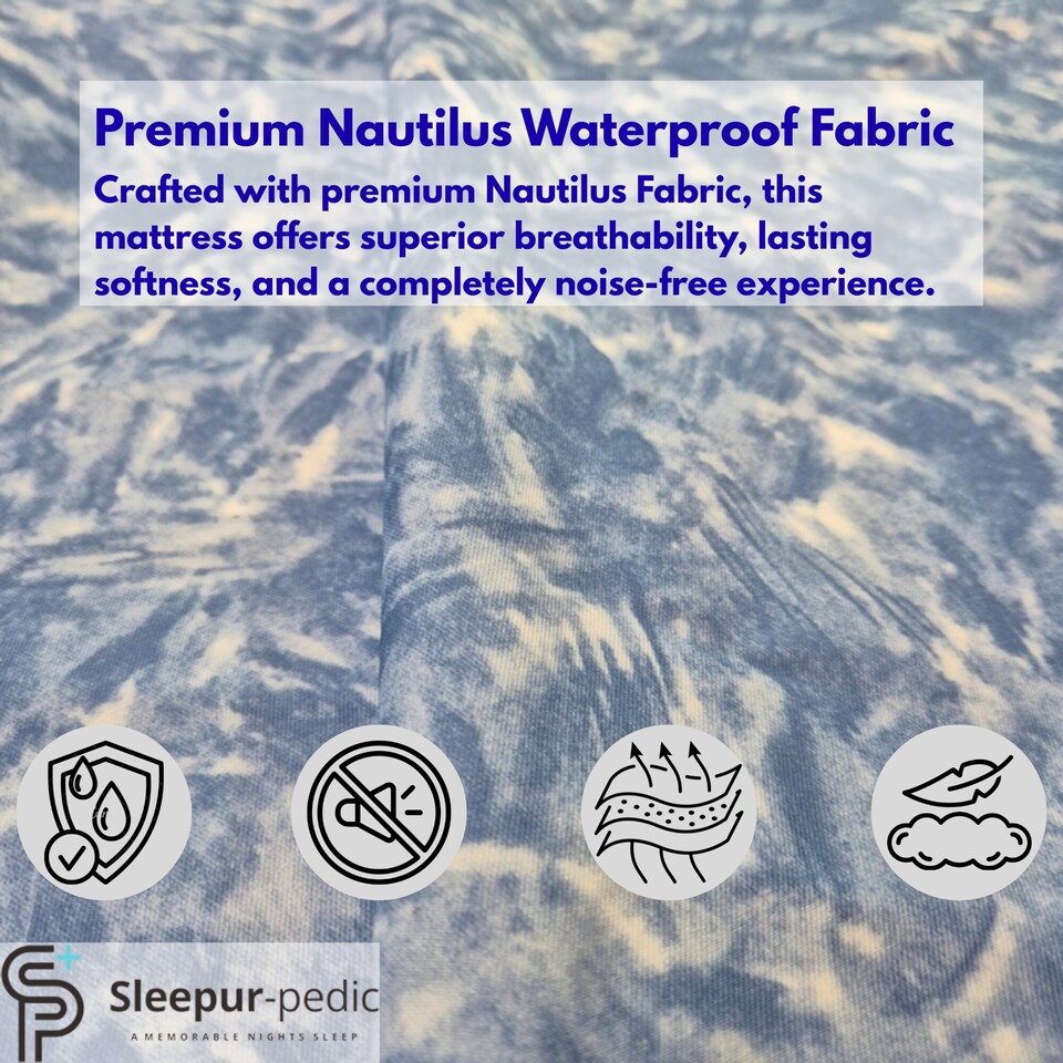 image 1 of Single Waterproof Mattress with Breathable Nautilus Fabric Cover,Hybrid Memory Foam And Spring Mattress, 7 Inch/18cm Deep, Easy Wipe Clean, Ideal for Kids, Care Homes & Rentals, 90x190cm