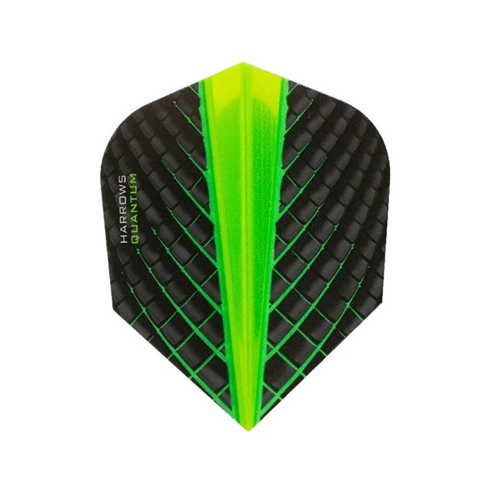 image 1 of Harrows Quantum Dart Flights - Black/Green - One Size