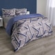 image 2 of OHS Abstract Geo Print Plain Reverse Duvet Cover and Pillowcase Bedding Set, Single - Grey