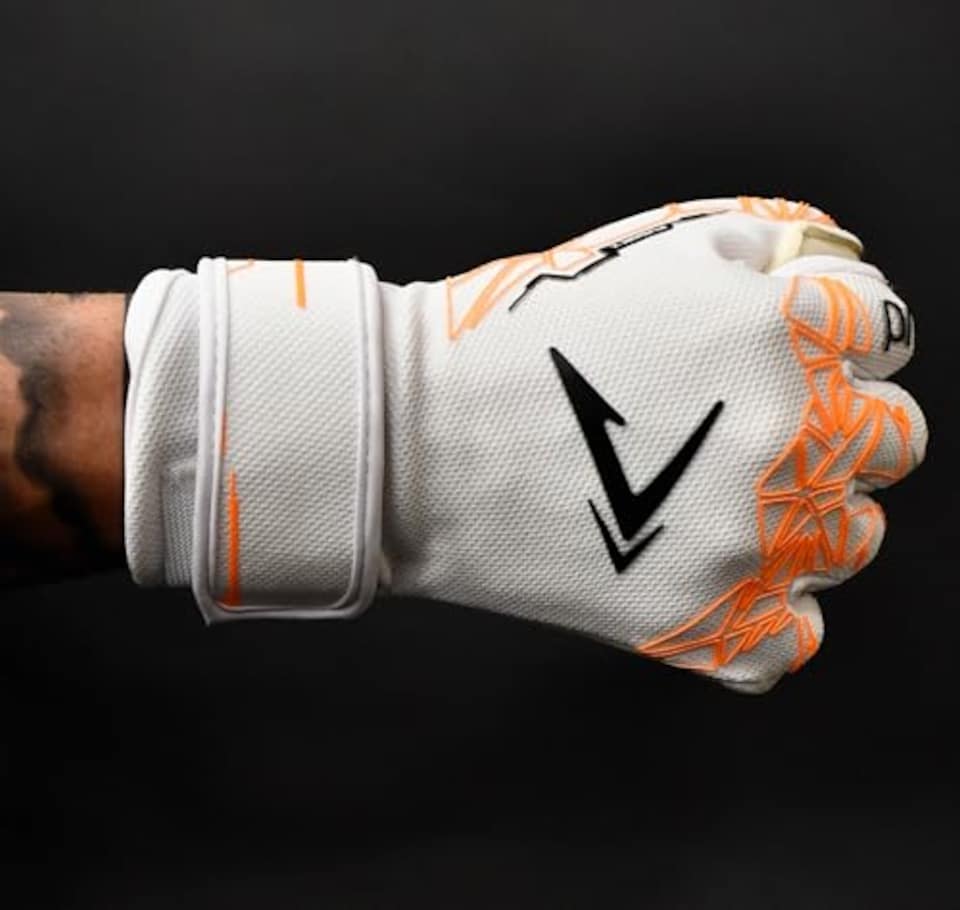 image 1 of ​​Precision Fusion X Pro Lite Giga Professional Football All Ages Goalkeeper Gloves, White Orange, 8