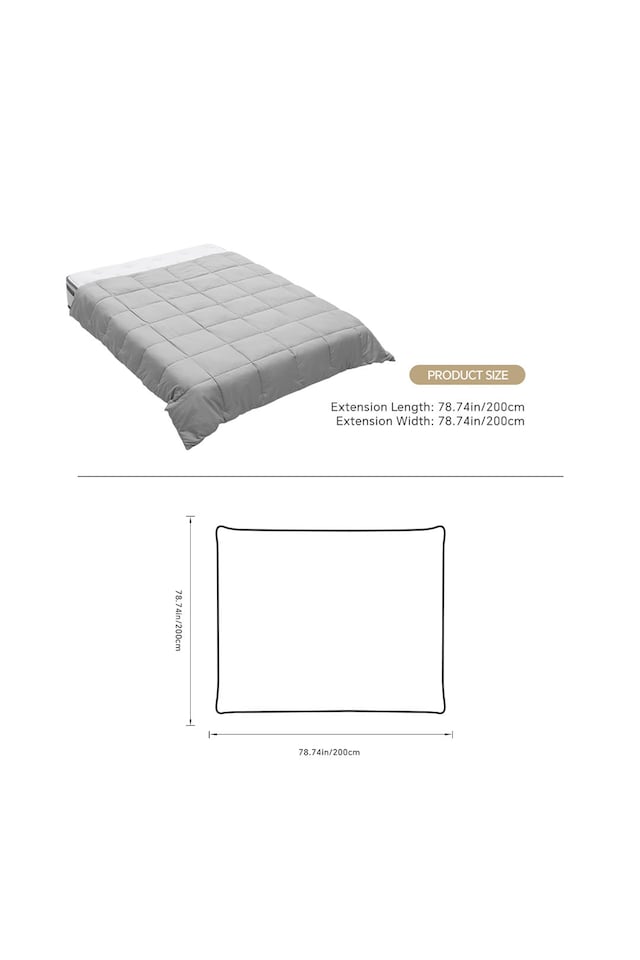 image 1 of Living and Home Alternative Quilted Duvet Insert with Corner Tabs- Double Size, Grey | Grey