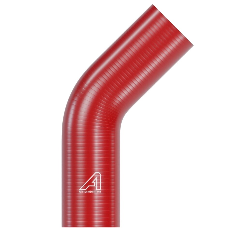 image 1 of Auto Silicone Hoses 35mm Red 45 Degree Silicone Elbow Hose Coupler Bend Pipe Connector Turbo Intercooler Radiator Coolant Air