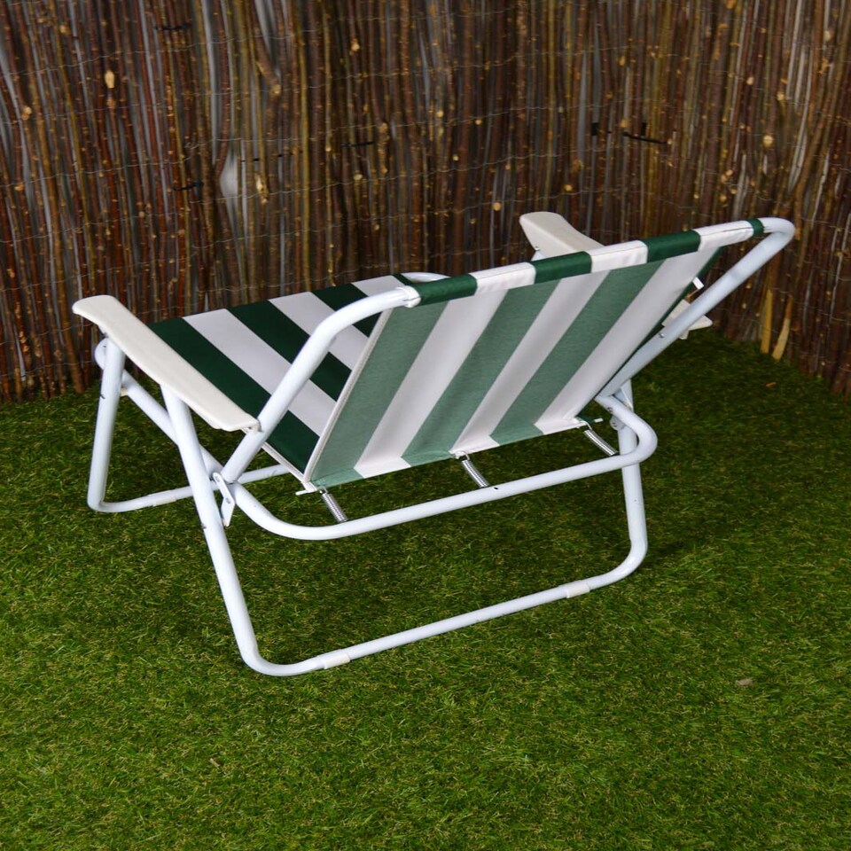 image 1 of 3 Pack of Folding Camping / Picnic Chair in Green and White Garden Patio | Green | Green