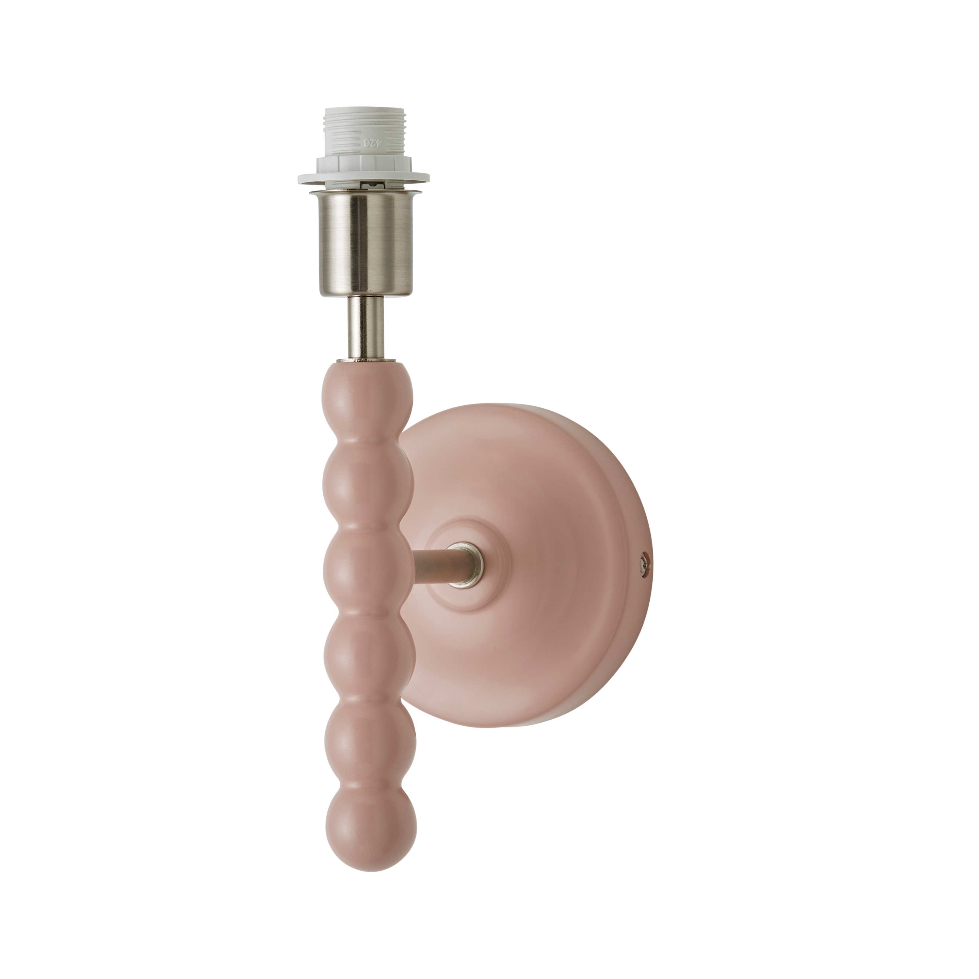 ValueLights Bobbins Pastel Bobble Style Wall Light Base in Pale Pink