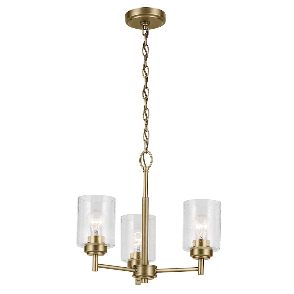 image 1 of Kichler Winslow Multi Arm Pendant Ceiling Light Classic Natural Brass 3x E27