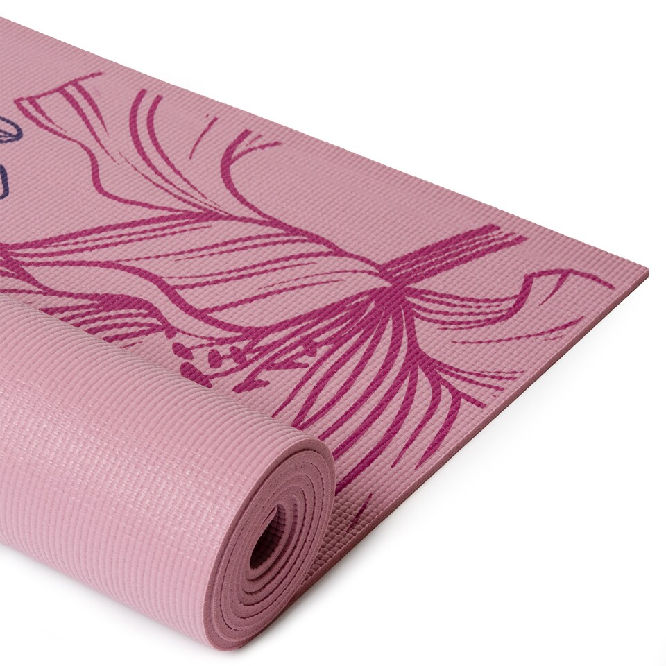 image 1 of Yoga Studio Designed Sticky Yoga Mat 6mm - Dusty Pink Mat Lively Lilium | Multi | Dusty Pink Mat Lively Lilium | 183cm x 61cm x 6mm