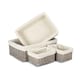 image 1 of Set of 4 Wicker Grey Wash Lined Storage Tray | Brown | Grey Wash | Not provided
