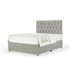 Neptune Spring Seal Grey Naples Velvet Divan Set And Lona Headboard Small Double