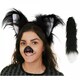 image 1 of Black Cat Set - Ears Headband, Nose & Thick Tail Black | One Size