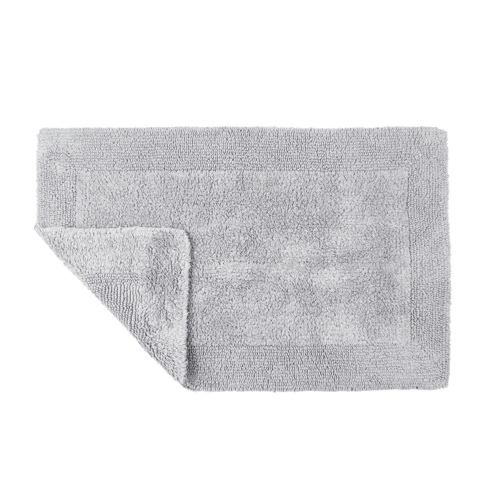 image 1 of Heavyweight Reversible Bath Mat Rug 53 x 85cm - Dove Grey