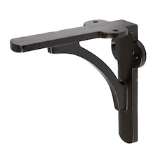 Hammer & Tongs Curved Iron Shelf Bracket - D100mm - Black