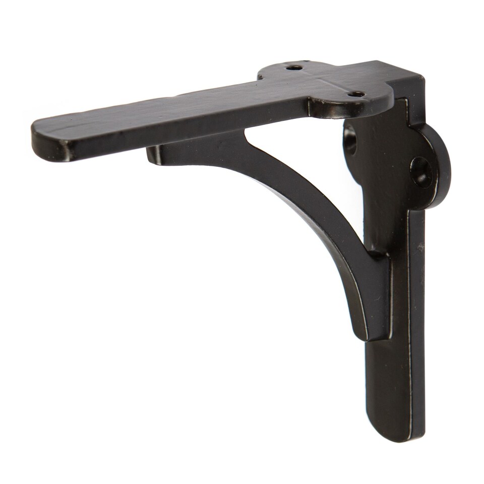 image 1 of Hammer & Tongs Curved Iron Shelf Bracket - D100mm - Black