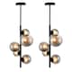 image 1 of Set of 2 Cole - Black with Smoke Glass 5 Light Ceiling Pendants