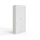 image 6 of FWStyle Chilton Combination Wardrobe 2 Door 2 Drawer - White Gloss Front White