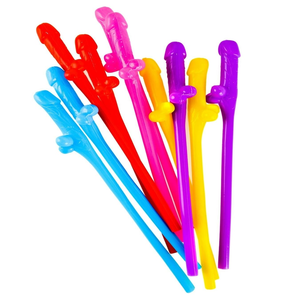 image 1 of 10PC Hen Party Willy Glow in Dark Straws Classy Team Bride to Be Drink Accessories Novelty Wedding Décor