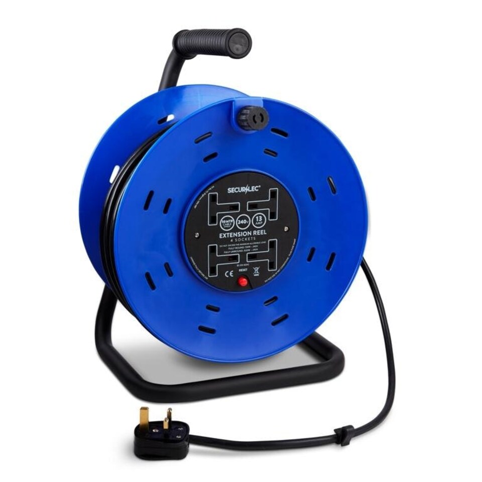 Securlec Extension Reel (UK Plug) - Blue/Black - One Size (UTST8115)