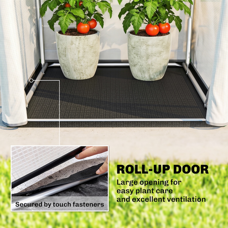 image 1 of Outsunny Mini Greenhouse, Small Greenhouse with PE Base, White | White | White