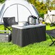 image 9 of Outsunny 380L Garden Storage Box Outdoor Storage Box Waterproof with Lockable Lid and Moulded Handles, Double-Layer HDPE Deck Box, 115 x 60 x 60 cm