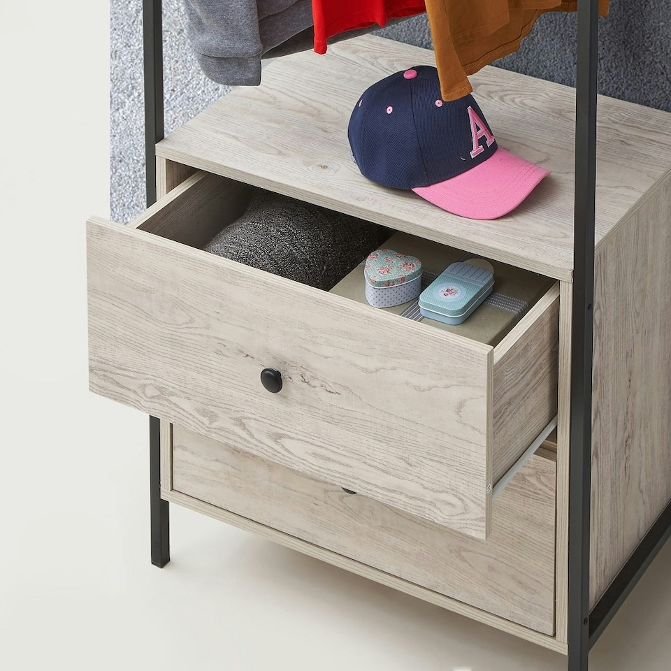 image 1 of Open Wardrobe with 2 Drawers