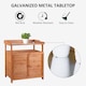 image 4 of Outsunny 2 In 1 Potting Bench Table w/ Storage Cabinet and Galvanized Table Top