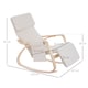 image 3 of HOMCOM Rocking Lounge Chair Recliner Relaxation Lounging Relaxing Seat with Adjustable Footrest, Side Pocket and Pillow, Cream White