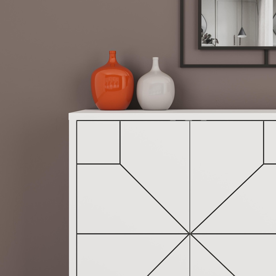 image 1 of Decortie Dune Sideboard Cabinet 123cm White