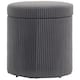 image 6 of HOMCOM Round Storage Ottoman with Lid, Vanity Stool with Storage, Grey Grey