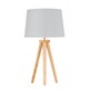 image 1 of Voyage - Light Oak Table Lamp Bedside Light with White & Silver Shade | Brown | White | Large | 1