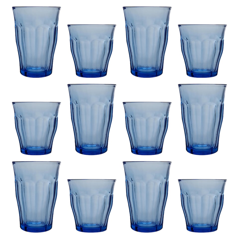 image 1 of Duralex 12pc Picardie Highball Glasses & Tumblers Set - Marine | Blue | Marine