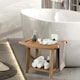 image 3 of COSTWAY Shower Bench Stool Bathroom Seat 2-Tier Brown