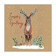 image 2 of Pack of 12 Stag Brown Kraft Christmas Box Cards