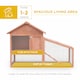 image 7 of PawHut Rabbit Hutch, 2 Tier Bunny House with Asphalt Roof, Ramp, tray, Green
