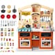 image 1 of Kids Kitchen Playset with Sound Lights Steam Boil Effects Pretend Play Kitchen Set with Accessories