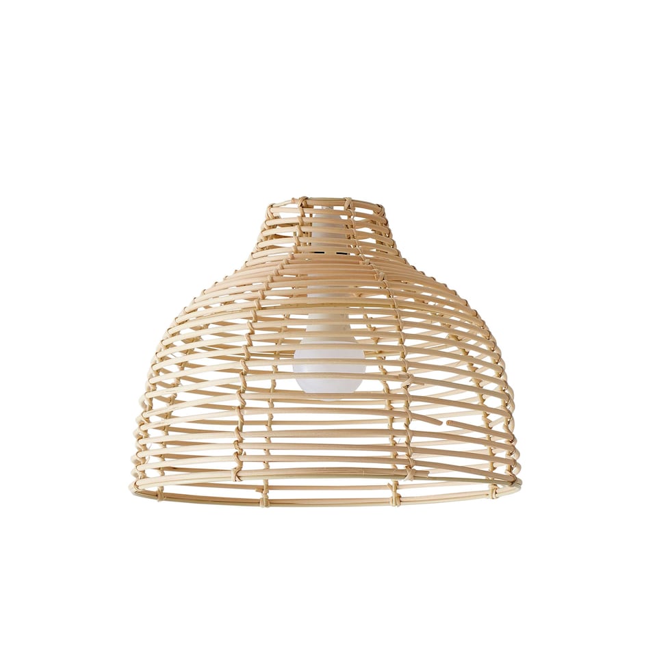 image 1 of ValueLights Pair Of Lobster Wicker Rattan Cream Lamp Shades | Cream