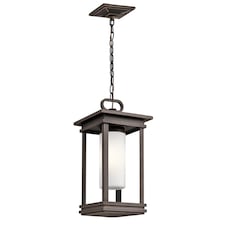 South Hope 1 Light Small Outdoor Ceiling Chain Lantern Bronze IP44, E14