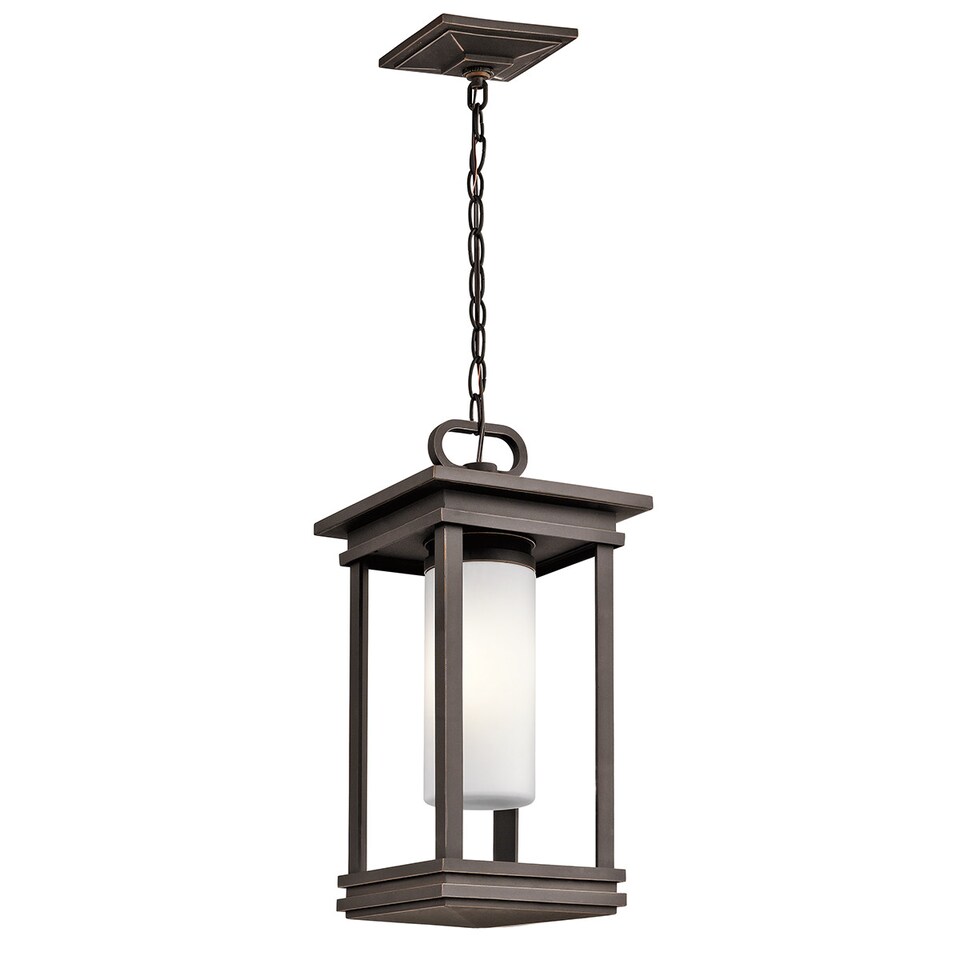 image 1 of South Hope 1 Light Small Outdoor Ceiling Chain Lantern Bronze IP44, E14