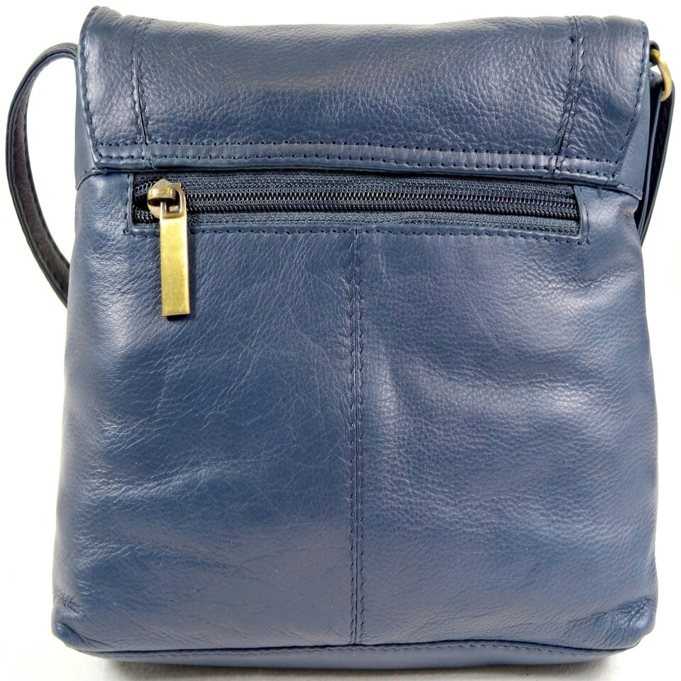 image 1 of Soft Premium Leather Shoulder / Cross Body Bag Blue | Blue
