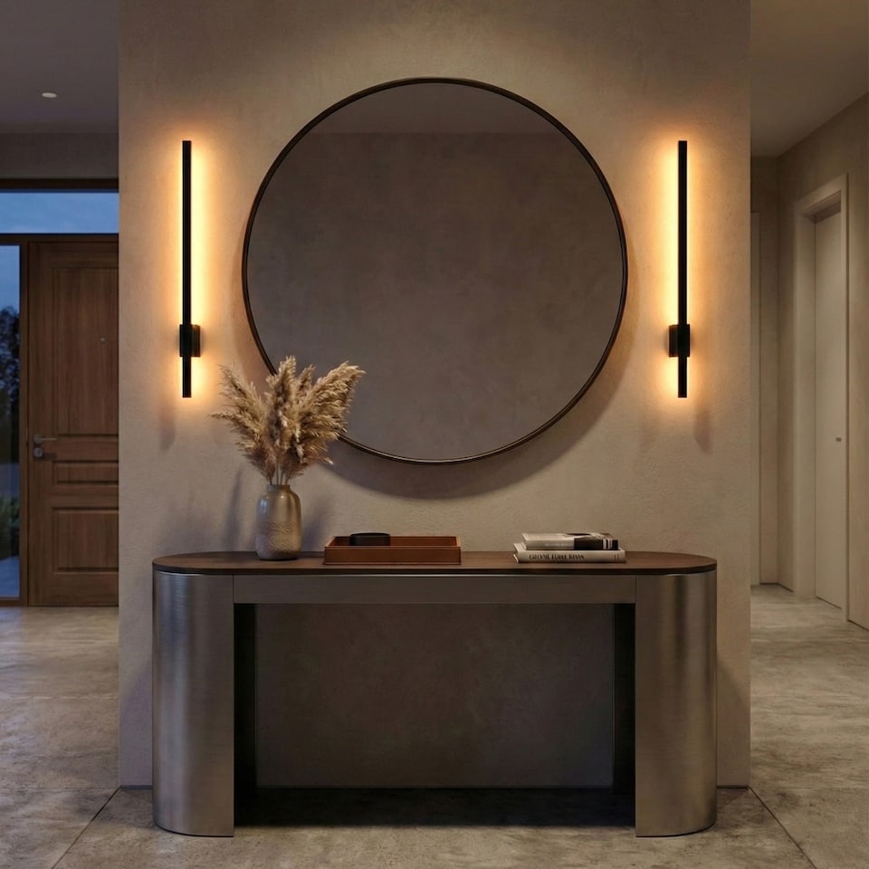 image 1 of Auraglow Linear Indoor & Outdoor LED Wall Light Black | Black | 1 Pack 90cm